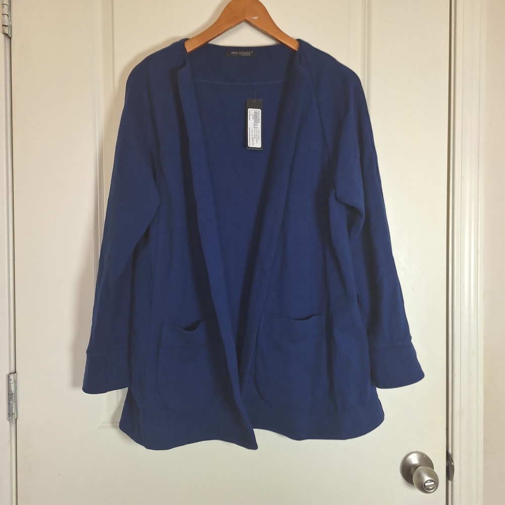 NWT New Orleans Sweater Cotton Open Cardigan Jacket Size 2